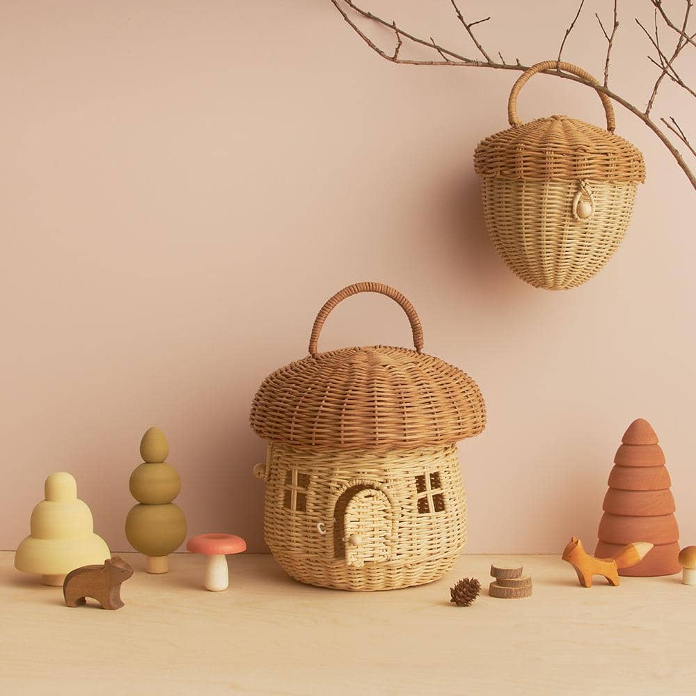 Olli Ella Rattan Acorn Bag  - Hola BB