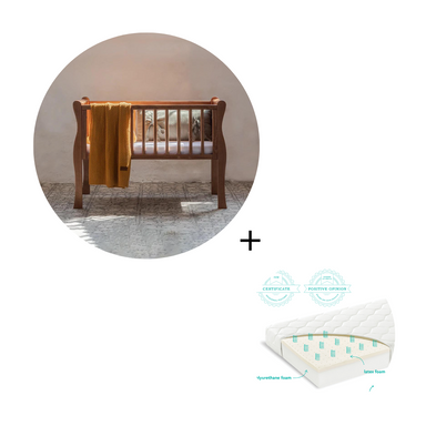 Woodies **Bundle Save 5%**  Noble Mini Crib + Mattress - Vintage  - Hola BB