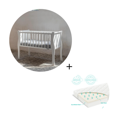 Woodies **Bundle Save 5%**  Noble Mini Crib + Mattress - White  - Hola BB