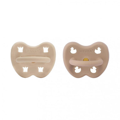 Hevea pacifier 2-pack 3-36 months Round - Sandy Nude/Tan Beige  - Hola BB