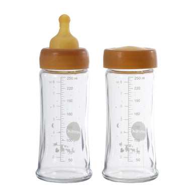 Hevea Baby glass bottle Wide Neck 250ml Medium Flow  - Hola BB