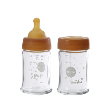 Hevea Baby glass bottle Wide Neck 150ml Slow Flow  - Hola BB